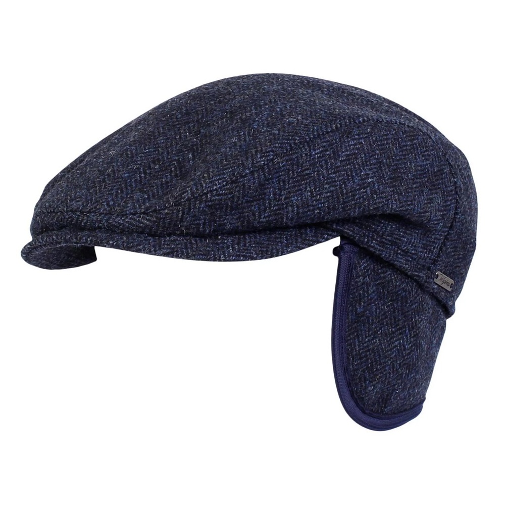 Wigens wool hat with herringbone pattern and ear flaps size 60